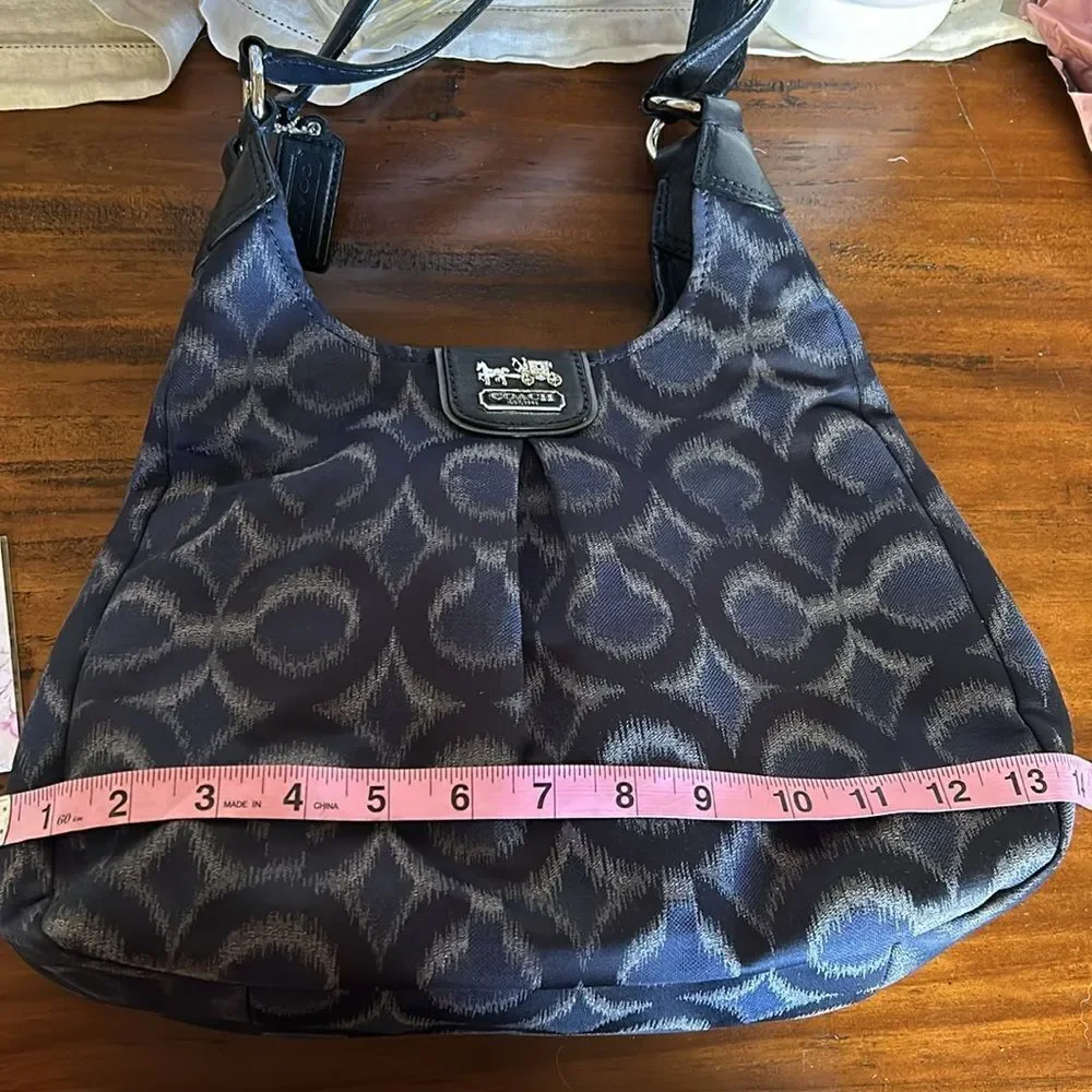 Coach Madison Phoebe Tumbled Blue Logo 3 section Navy lining inside and dust bag